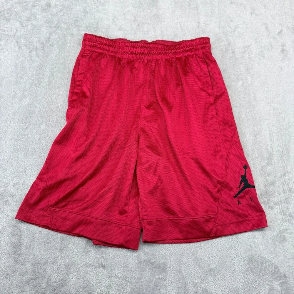 Jordan Dri-FIT Mesh Basketball‎ Shorts Mens Large Red Jumpman Logo Standard Fit